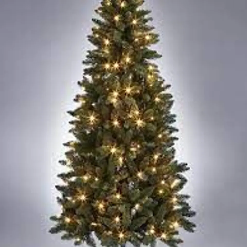 7FT PRE-LIT OZARK BLUE SPRUCE SLIM CHRISTMAS TREE - COLLECTION ONLY  RRP £169.99