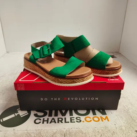 RIEKER GREEN SANDALS β W0800-52, UK 6 (EU 39)