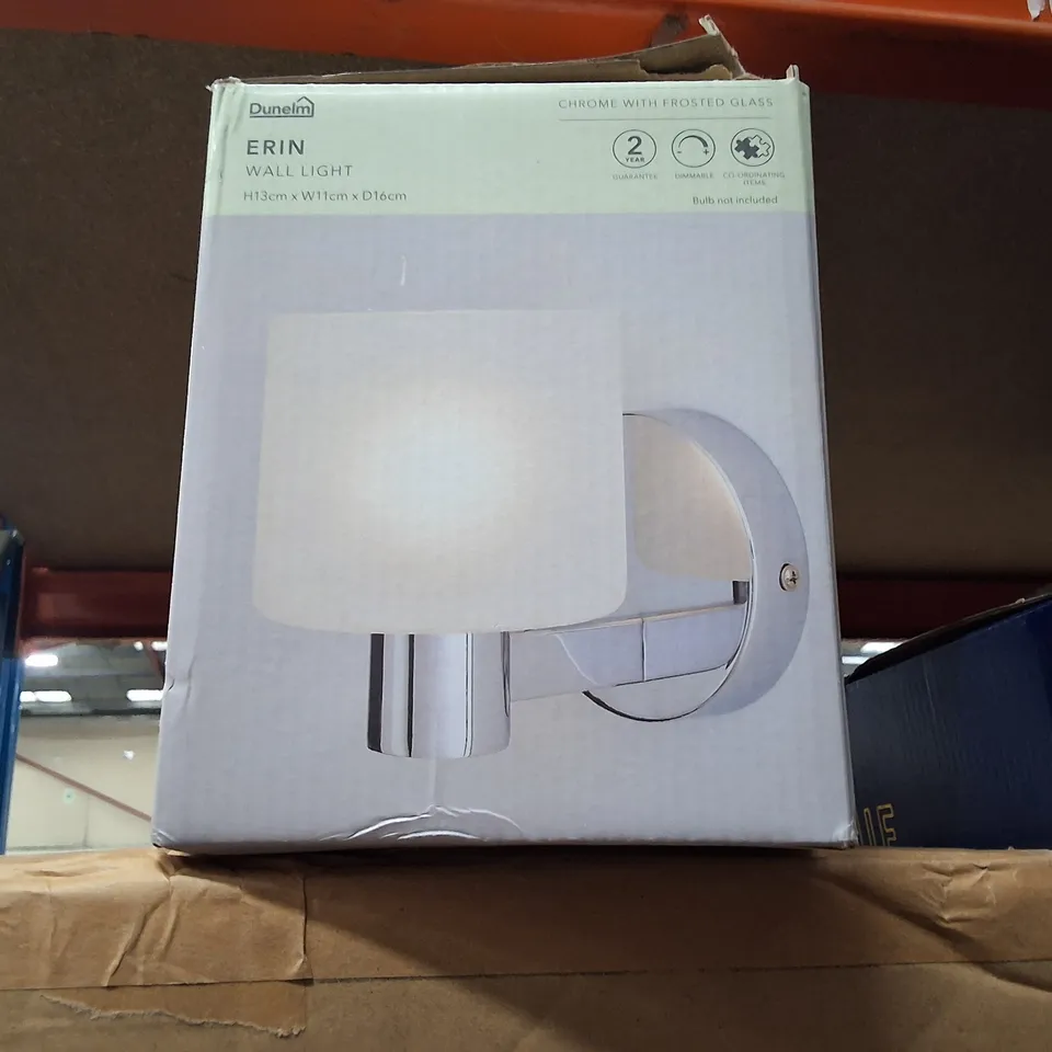 Boxed Dunelm Erin Wall Light - Chrome with Frosted Glass