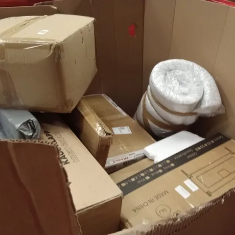 PALLET OF ASSORTED HOUSEHOLD GOODS AND PRODUCTS TO INCLUDE;HIGH CHAIR, MATTRESS TOPPER,BED RAIL