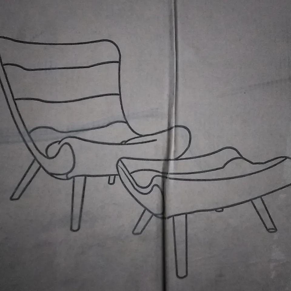 LIVING AND HOME ARMCHAIR & FOOT REST IN SKY BLUE