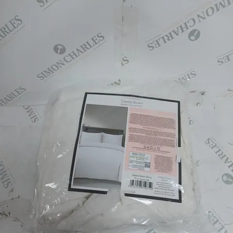 SLEEPDOWN HOTEL COLLECTION SATEEN STRIPE WHITE KING DUVET SET