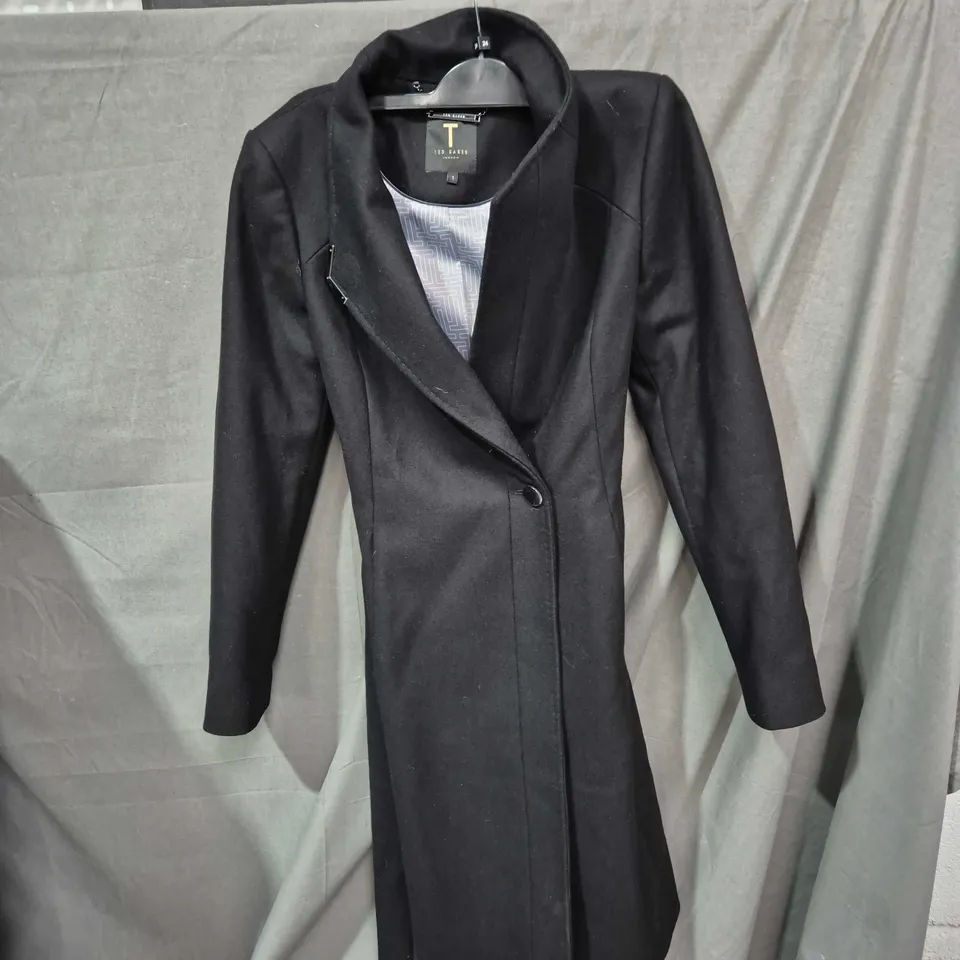 TED BAKER LONDON BLACK WOOL COAT – WOMEN'S, SIZE 1