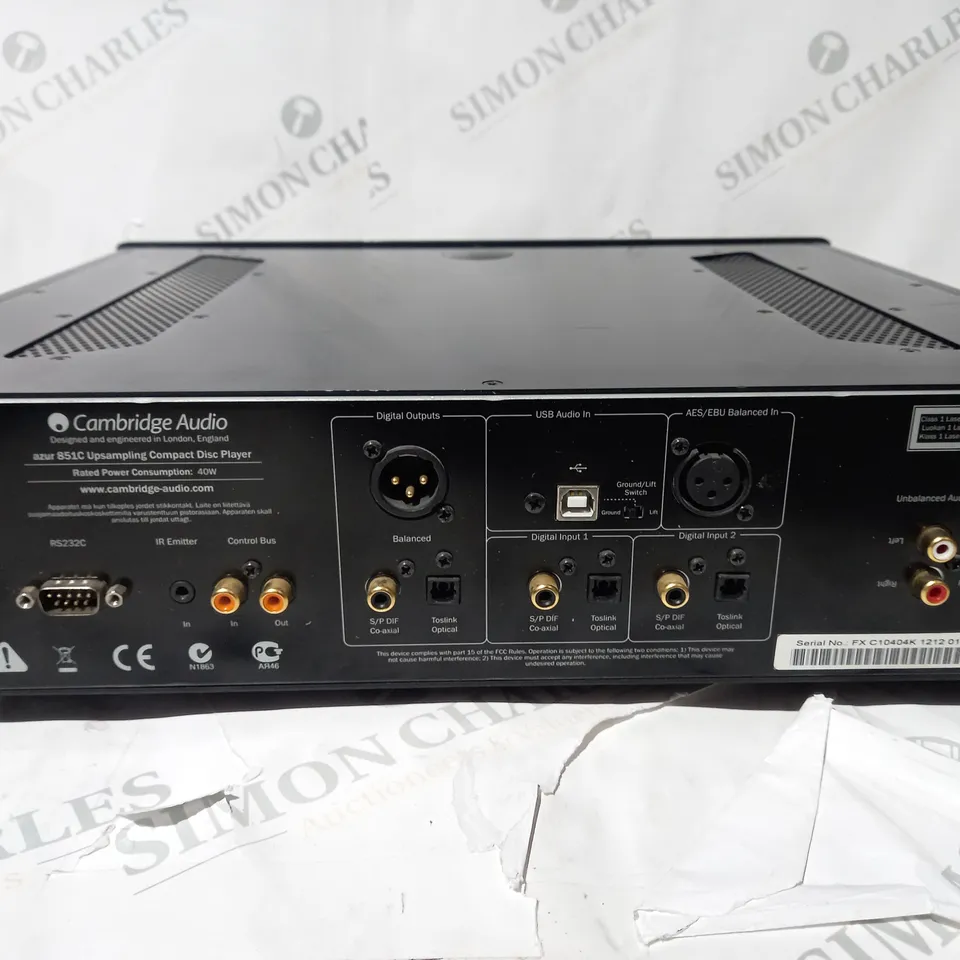 BOXED CAMBRIDGE AUDIO AZUR 851C UPSAMPLING COMPACT DISC PLAYER