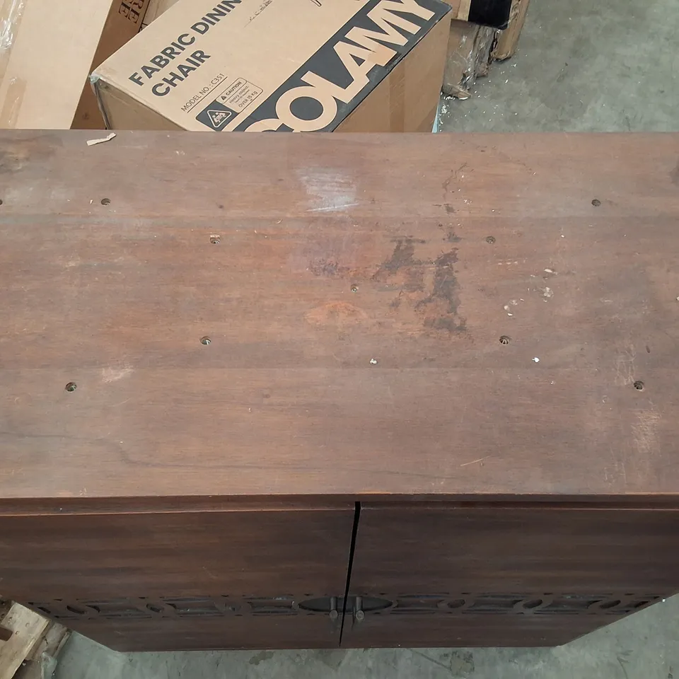 BUILT DECORATIVE 2-DOOR UNIT IN WALNUT FINISH