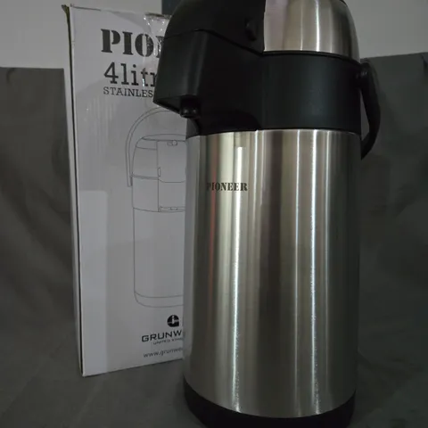 BOXED GRUNWERG PIONEER 4 LITRE STAINLESS STEEL AIRPOT