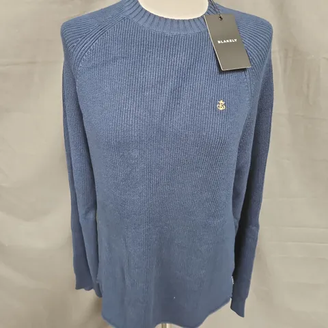 BLAKELY KNIT JUMPER IN MARINE BLUE SIZE L