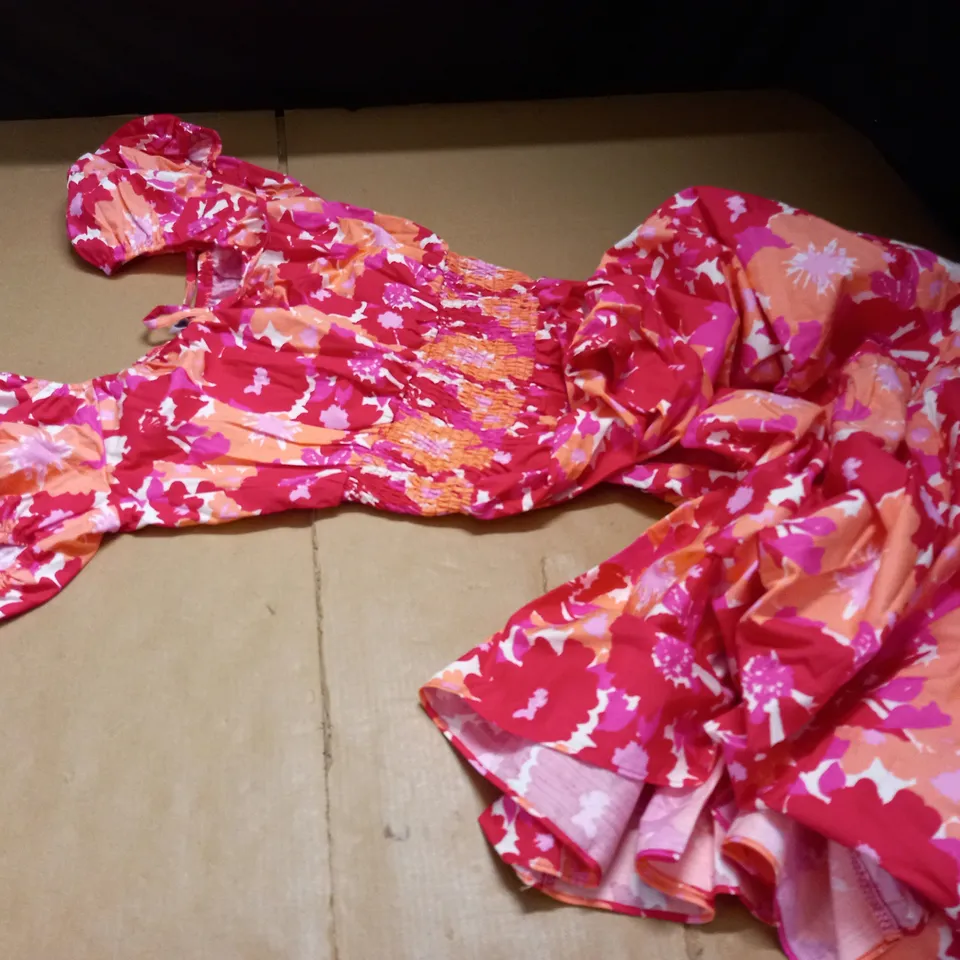 MICHELLE KEEGAN PINK FLORAL DRESS - 8