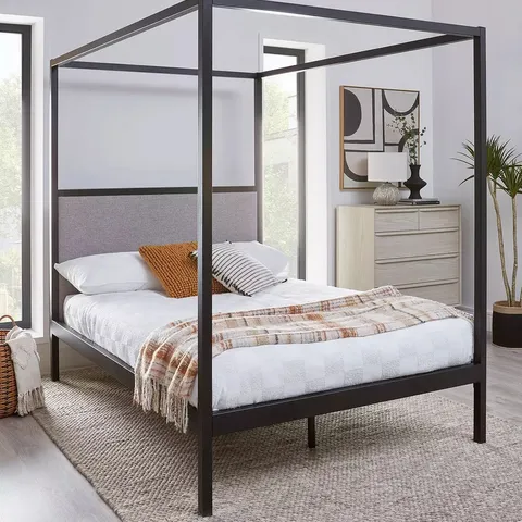 BRAND NEW BOXED HAMPTON 4 POSTER METAL BED, DOUBLE SIZE (2 BOXES)