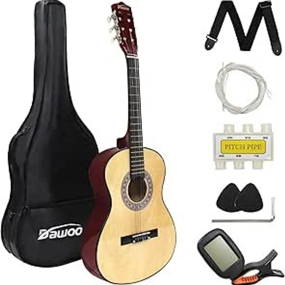 BOXED DAWOO 3/4 SIZE 36 INCH CLASSIC ACOUSTIC GUITAR - WOOD