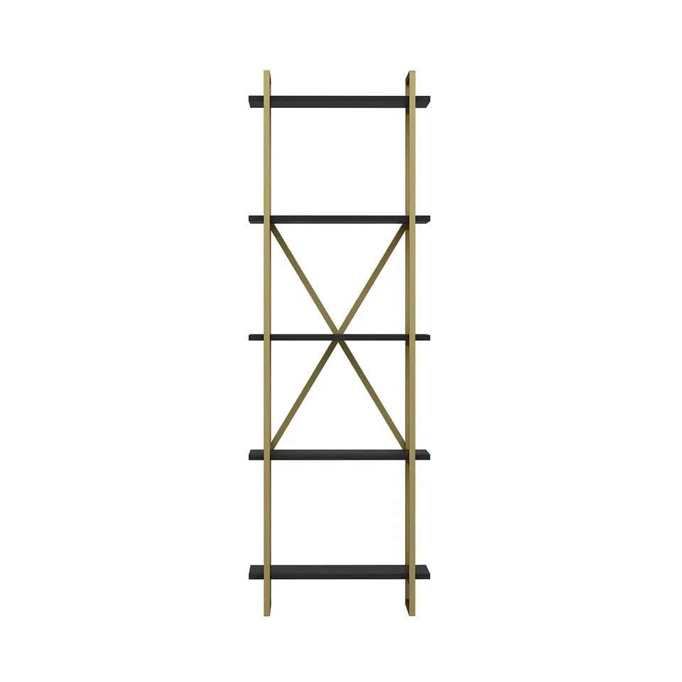 BOXED ELSTON BOOKCASE- GOLD/ANTHRACITE 