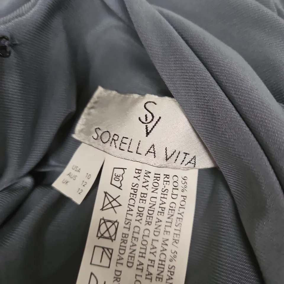 Sorella Vita Light Blue Bridesmaid/Formal Gown – Floor-Length, Back Zip (US 10 / UK 12 / AUS 12)