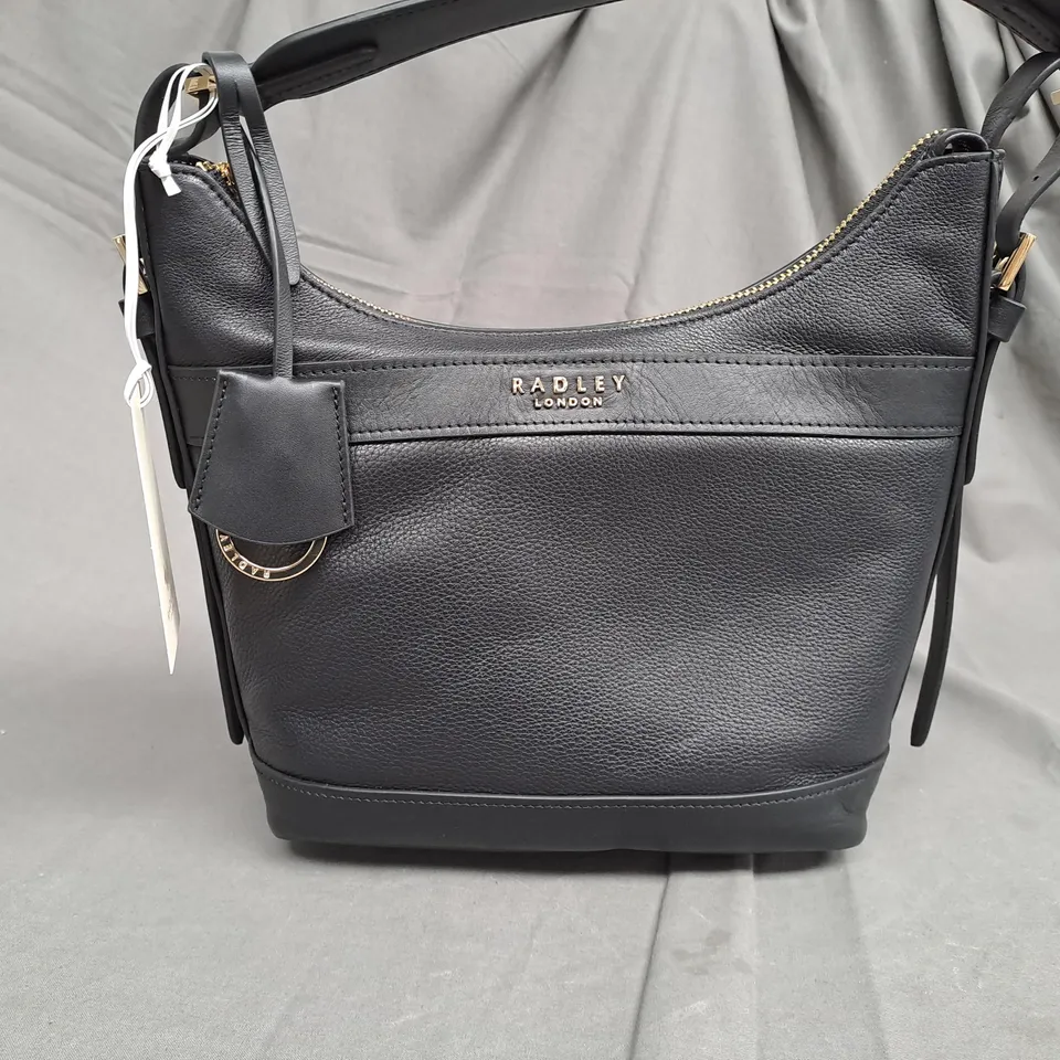 RADLEY LONDON SHORT STRAP ZIP POUCH BAG IN BLACK PEREGRINE ROAD