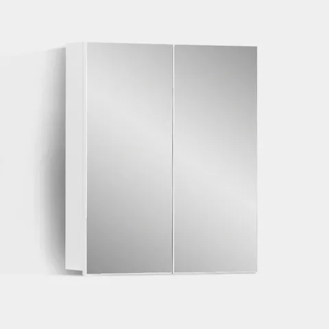 BOXED WHITE BATHROOM MIRROR CABINET