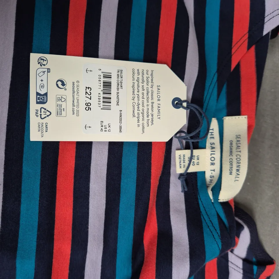 SEASALT CORNWALL THE SAILOR T-SHIRT – ORGANIC COTTON, STRIPED (UK 12)
