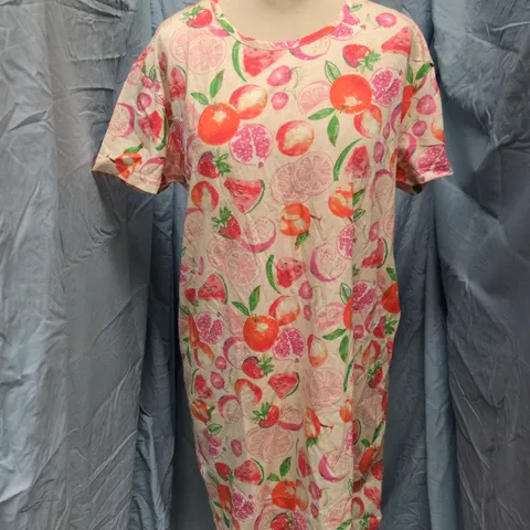 AVON FLORAL FRUIT PRINT WOMEN'S DRESS – UK 12/14