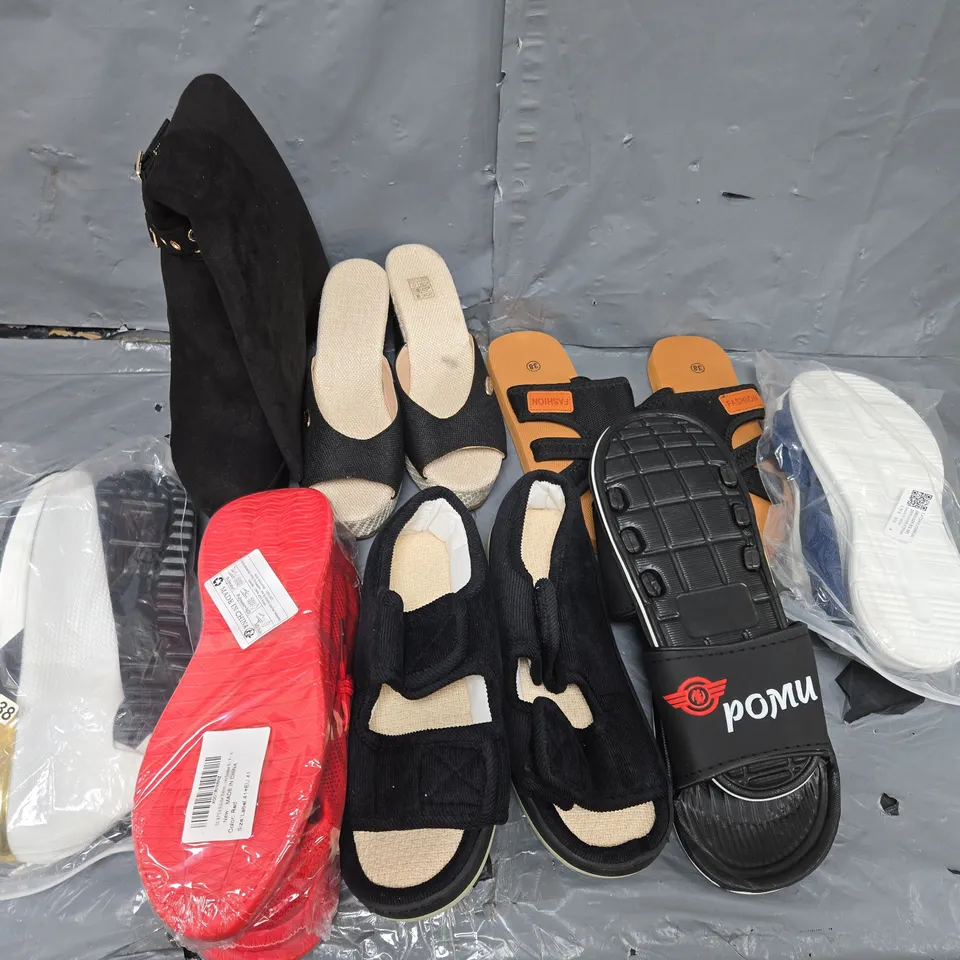 APPROXIMATELY 20 ASSORTED PAIRS OF SHOES AND FOOTWEAR ITEMS IN VARIOUS STYLES AND SIZES TO INCLUDE FASHION, GRACE EVERY STEP, HONG, ETC