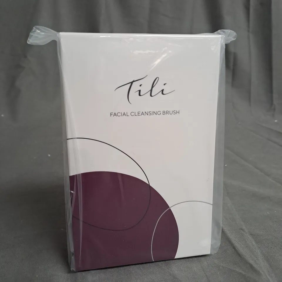 BOXED TILI RECHARGEABLE VARIABLE SPEED SILICONE FACIAL CLEANSING BRUSH - PLUM