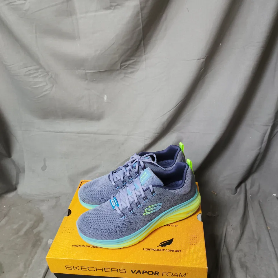 SKECHERS VAPOR FOAM WOMEN'S SHOES – UK 8 (US 10), PURPLE KNIT WITH NEON ACCENTS