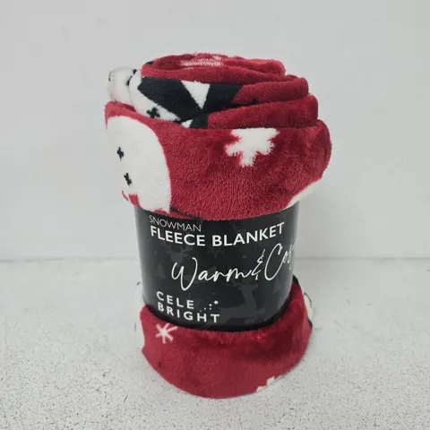 CELEBRIGHT SNOWMAN FLEECE BLANKET WARM & COSY