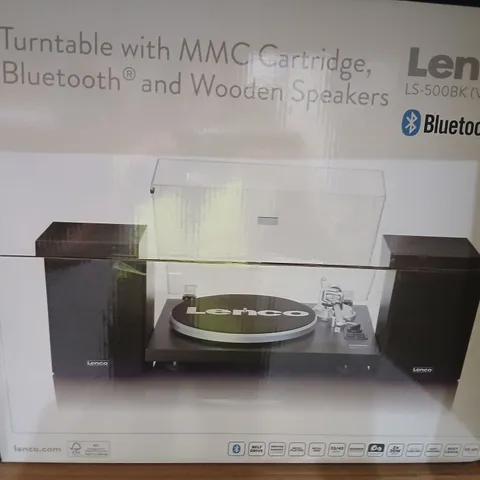 BOXED LENCO LS-500BK TURNTABLE WITH MMC CARTRIDGE
