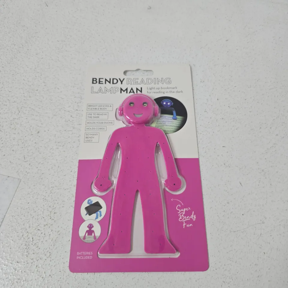 BOX OF APPROXIMATELY 15 ASSORTED HOUSEHOLD ITEMS INCLUDING BENDY READING LAMP MAN AND MOULD MAGIC EXTREME