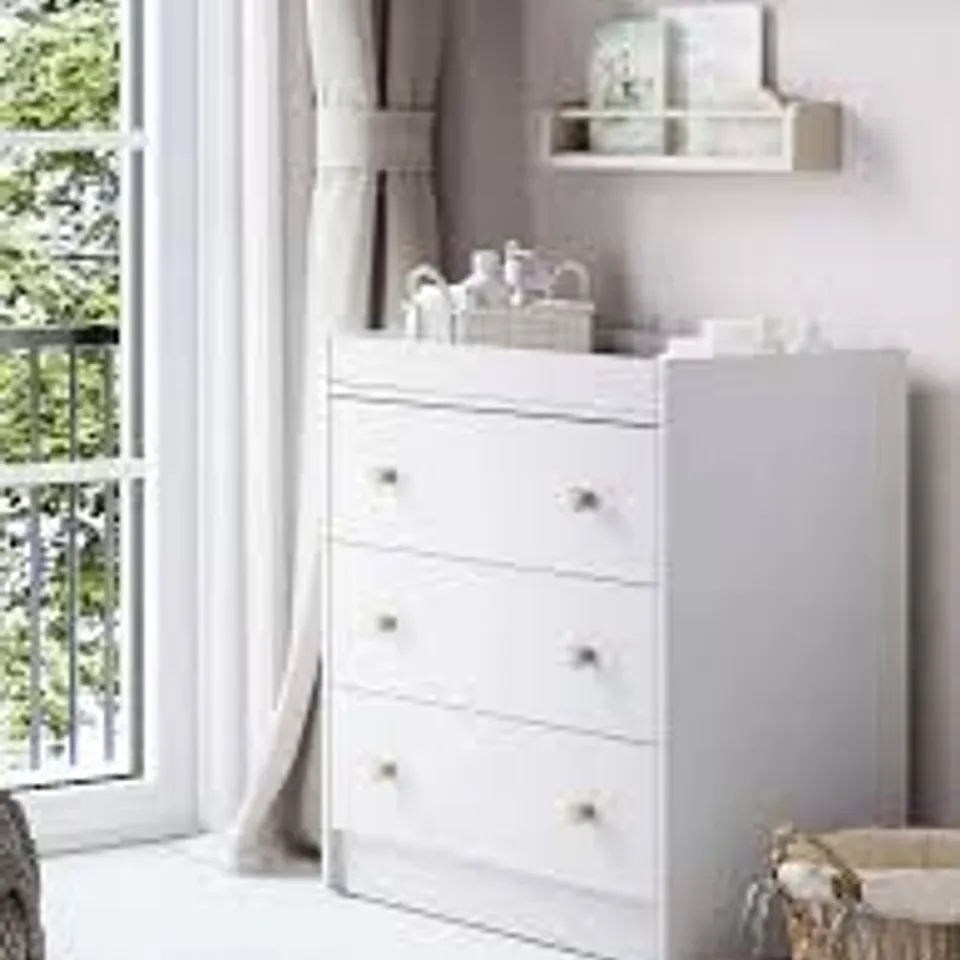 BOXED FLORENCE DRESSER/CHANGER - WHITE/OAK (2 BOXES)