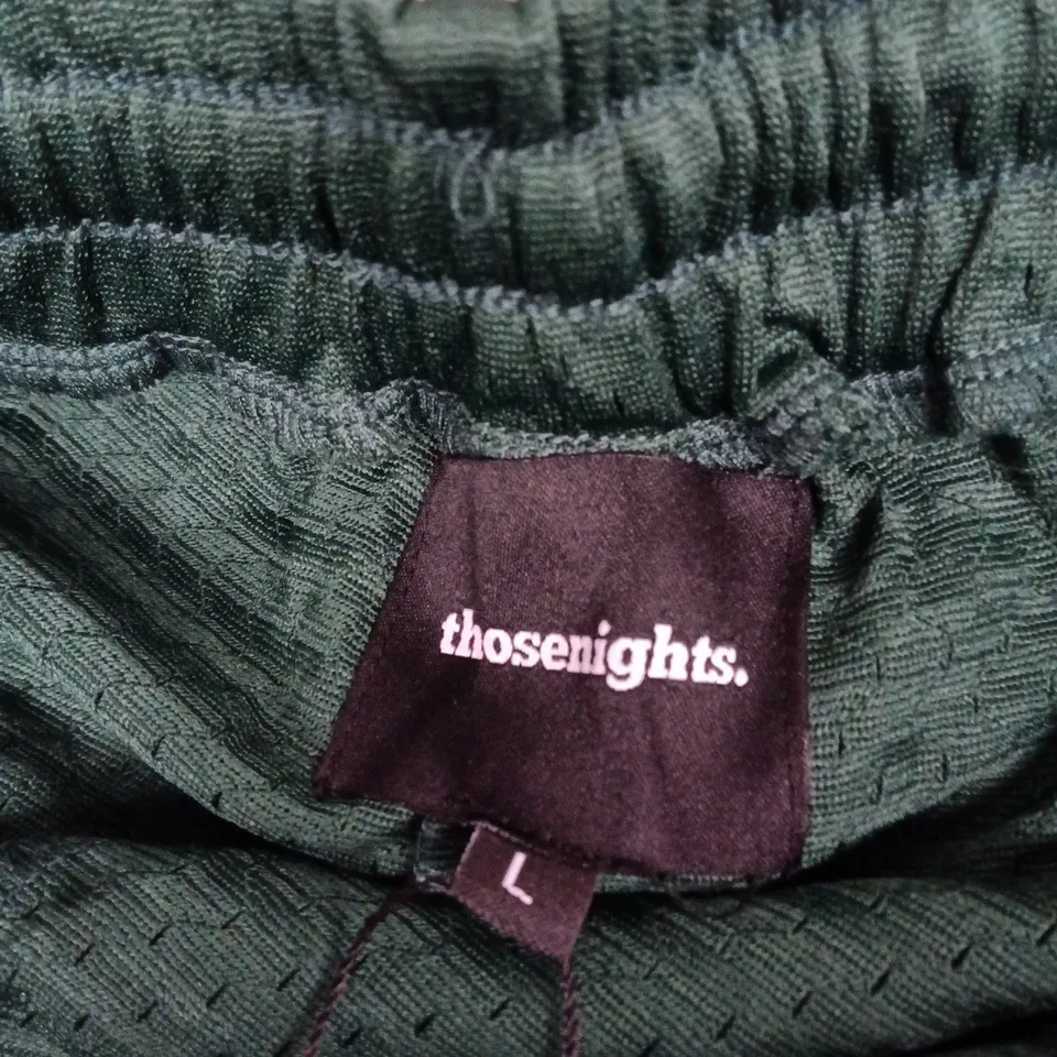THOSENIGHTS STUDIOS MESH GREEN SHORTS SIZE L