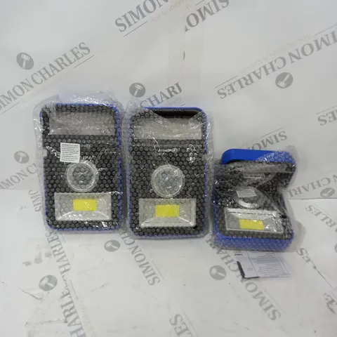 3X BLUE HANDLED OUTDOOR LIGHTS