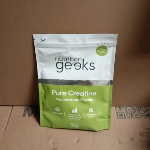 NUTRITION GEEKS PURE CREATINE MONOHYDRATE POWDER – UNFLAVOURED, 315G - BB 03/04/2028