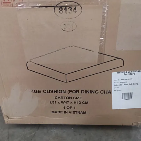 BOXED BEIGE CUSHION FOR DINING CHAIR (1 BOX)