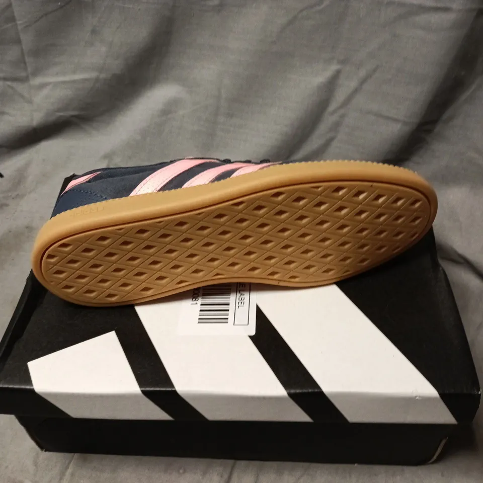ADIDAS NAVY BLUE & PINK SUEDE SNEAKERS – KIDS SIZE 4.5 BOXED