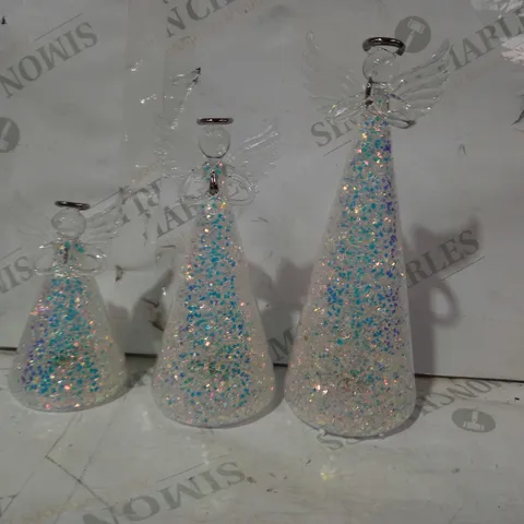 HOME REFLECTIONS SET OF PRE-LIT GLITTER ANGELS