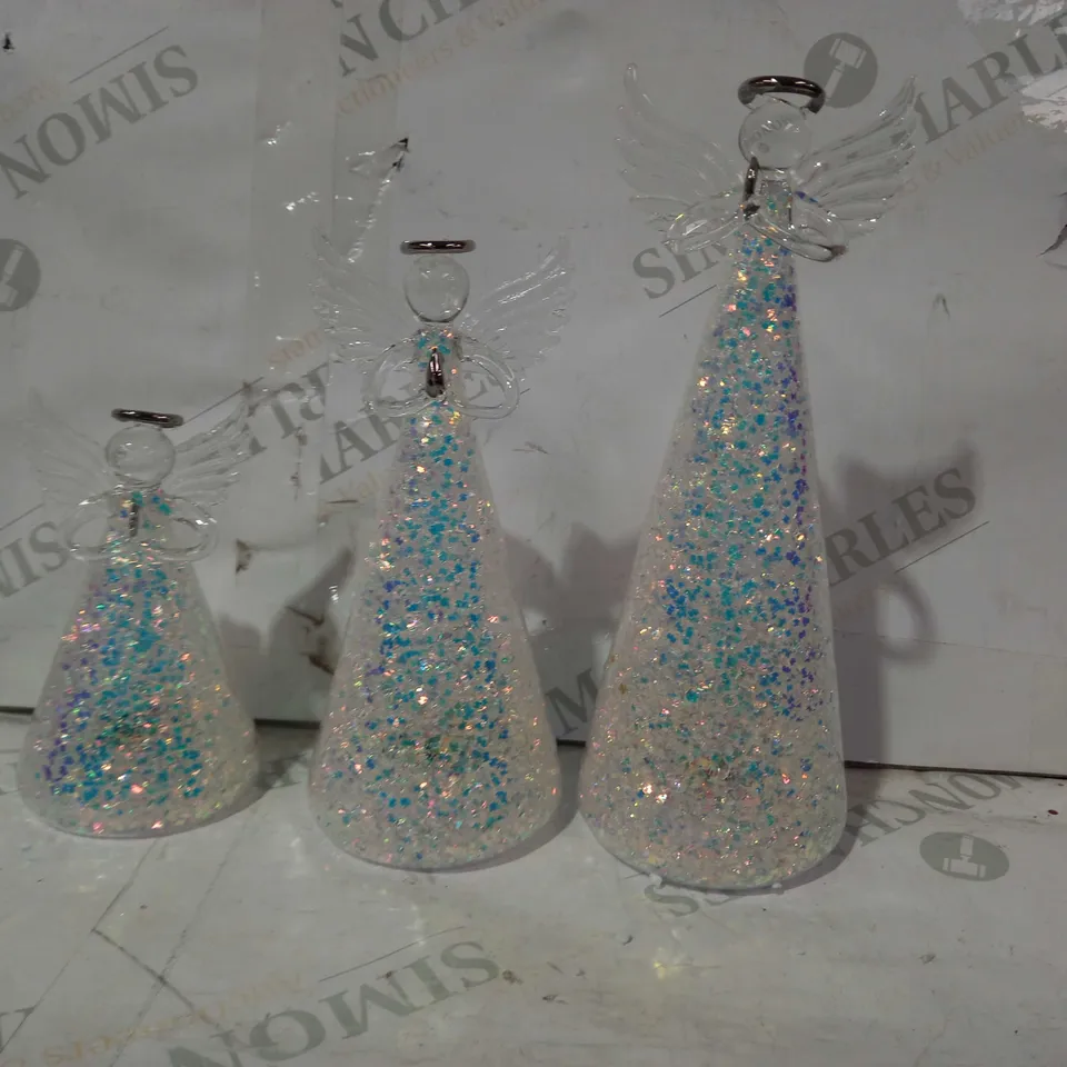 HOME REFLECTIONS SET OF PRE-LIT GLITTER ANGELS