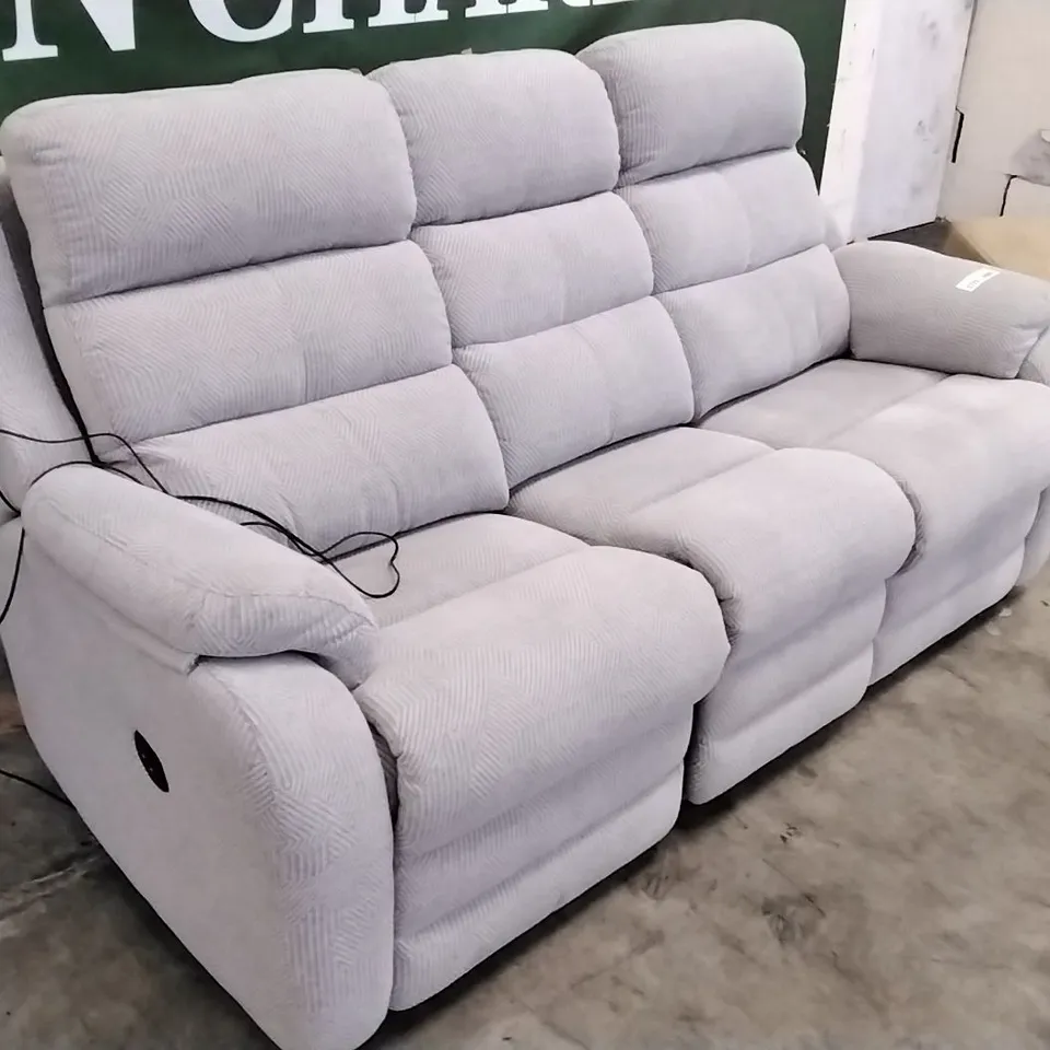 QUALITY BRITISH DESIGNED & MANUFACTURED G PLAN GREENWICH 3 SEATER POWER RECLINER SOFA SCALE DOVE FABRIC