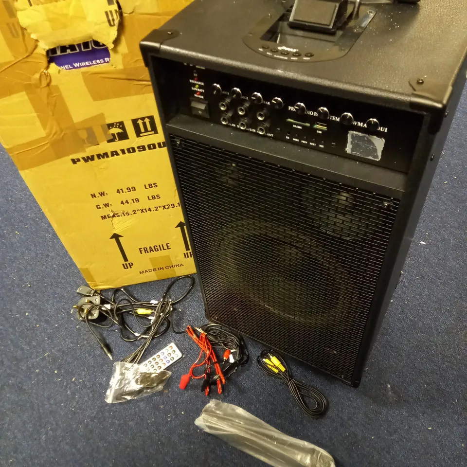 PYLE PRO PWMA1090UI 800W DUAL-CHANNEL WIRELESS RECHARGEABLE PORTABLE PA SYSTEM RRP £249.99