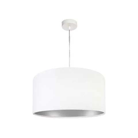 BOXED BPS CONCEPT LILIA VELVET CHANDELIER PENDANT 1 LIGHT WHITE SILVER 40CM DIAMETER