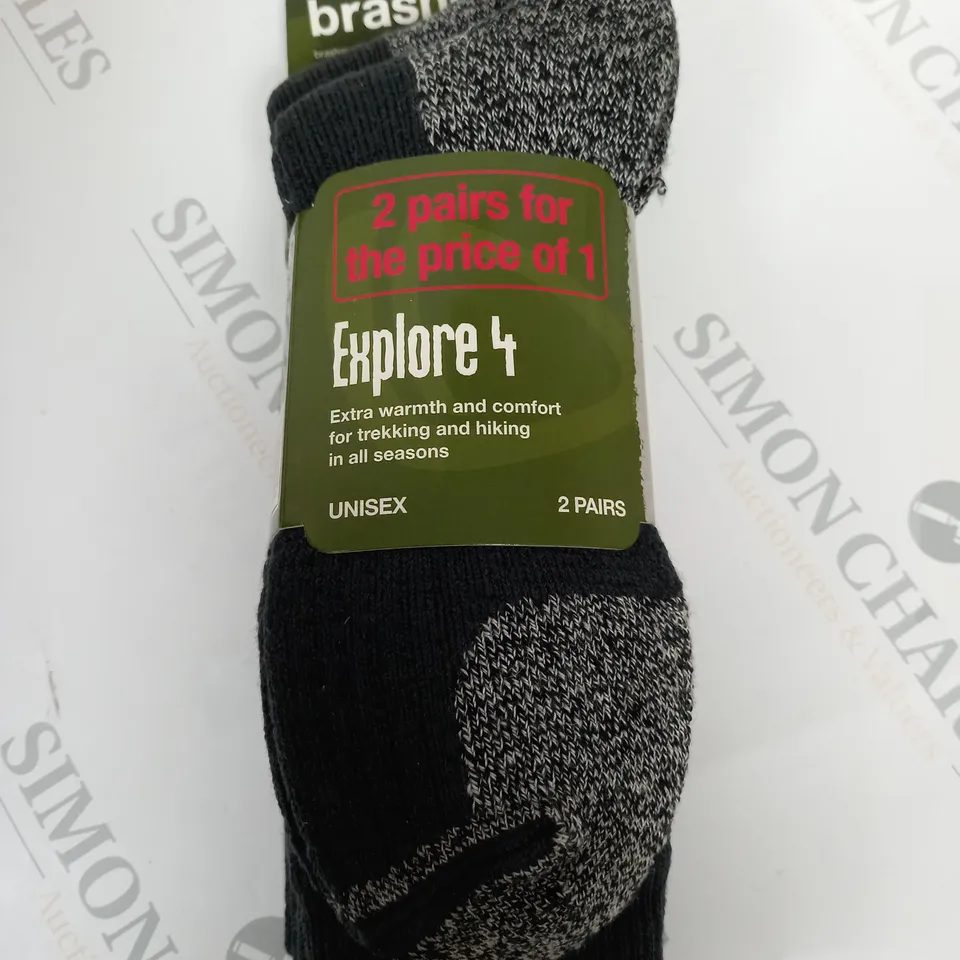 PAIR OF BRASHER EXPLORE 4 UNISEX TREKKING SOCKS