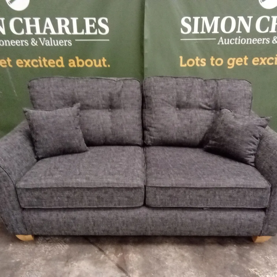 HALSTOW 2 SEATER FABRIC SOFA - CHARCOAL RRP £449