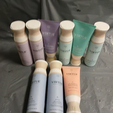 VIRTUE X9 ASSORTED HAIRCARE PRODUCTS TO INCLUDE CURL-DEFINING GEL, DRY SHAMPOO, RECOVERY CONDITIONER, ETC