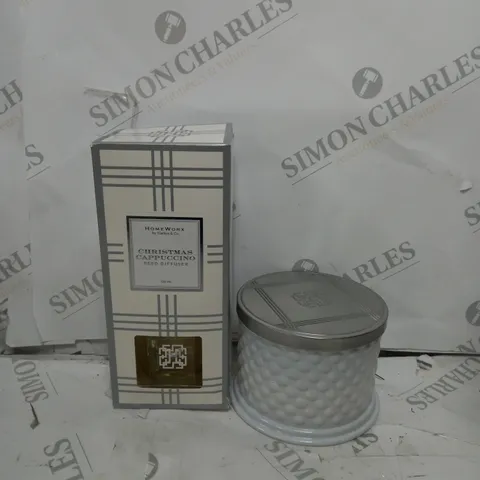 BOXED HOMEWQORK CHRISTMAS CAPPUCCINO DIFFUSER & CHRISTMAS CAPPUCCINO CANDLE