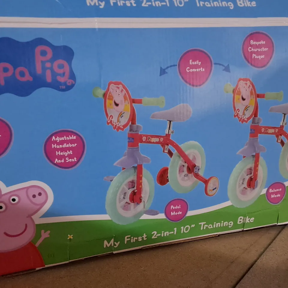 PEPPA PIG 2-IN-1 10 INCH TRAINING BIKE RRP £59.99