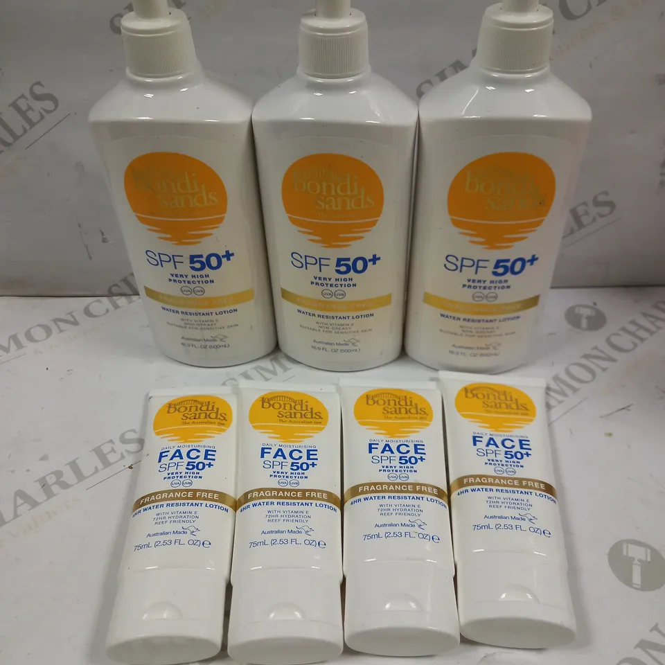 BOX OF 7 BONDI SANDS SPF 50+ WATER RESISTANT BODY & FACE LOTION 