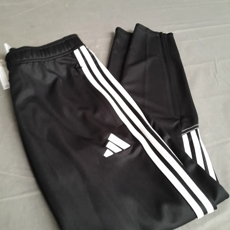 ADIDAS BLACK/WHITE SPORTS JOGGERS SIZE S 