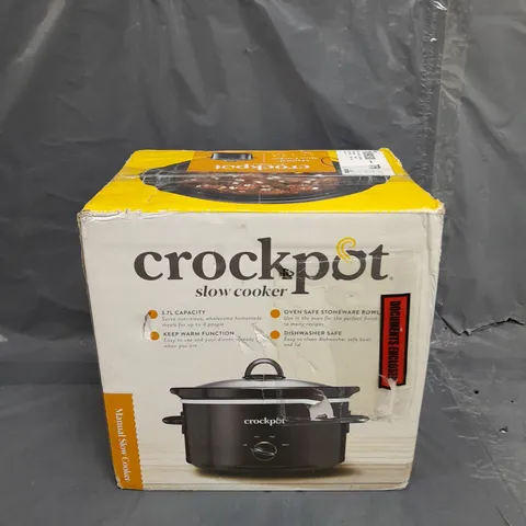 BOXED CROCKPOT MANUAL SLOW COOKER 3.7L