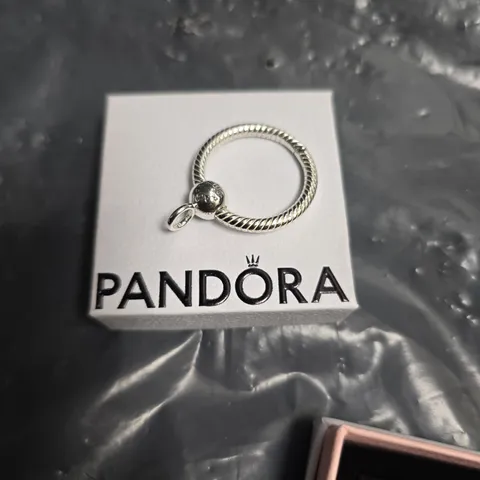 PANDORA SILVER-TONE RING WITH CHARM 