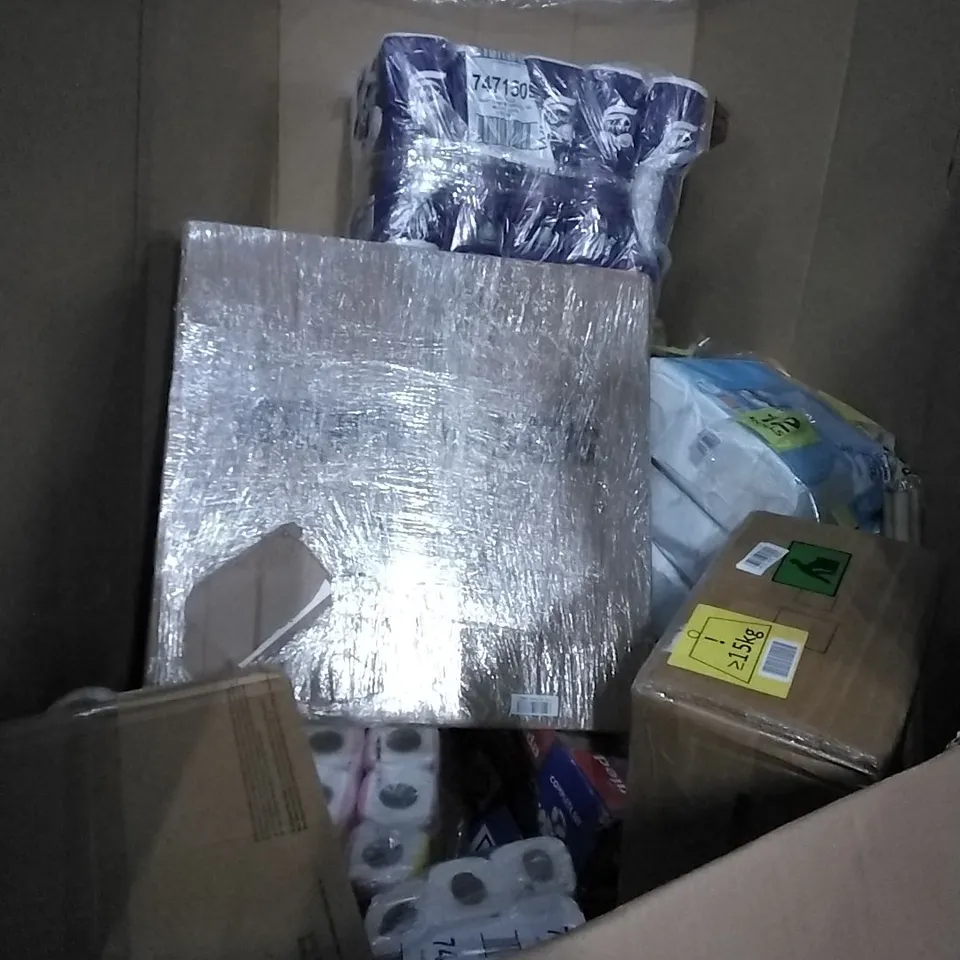PALLET OF HOUSEHOLD ITEMS TO INCLUDE AIR FRYER, SHOWER SET,TOILET ROLLS AND OTHER ASSORTED ITEMS...