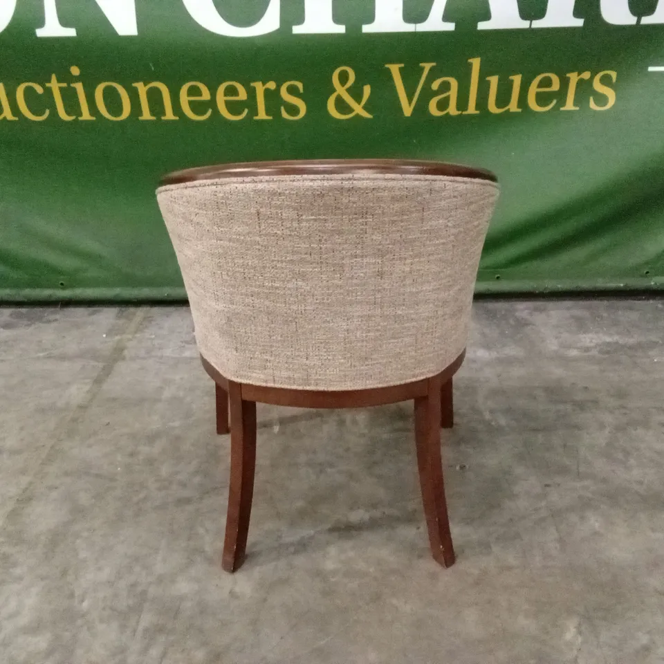 QUALITY DESIGNER FABRIC & WOOD ACCENT CHAIR