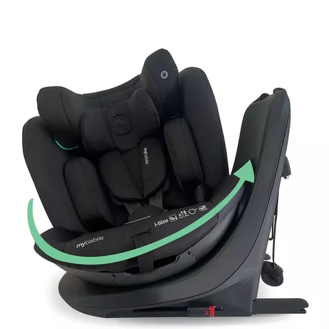 MY BABIIE MBCS300 EASY SPIN R129 CAR SEAT WITH TOP TETHER - BLACK BOXED