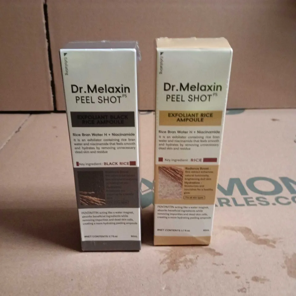 BOX OF APPROXIMATELY 25 DR. MELAXIN PEEL SHOT EXFOLIANT AMPOULES – RICE & BLACK RICE